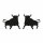 Aufkleber Stier 2x Autoaufkleber Schwarz 11 cm - Bulle el Toro Spanien Set für Auto - Wetterfest UV-Beständig - Urlaub Mallorca Andalusien Pamplona Barcelona I kfz516