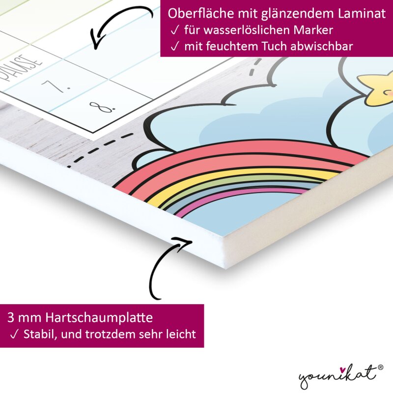 Personalisierter Wand Stundenplan zum Aufhängen - Schul Wochenplaner