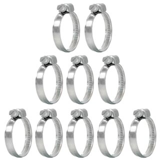 Schlauchschellen Set I 10 Stück I 50-70mm I 12mm Breite I V2A Edelstahl I bm_200