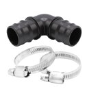 PP Winkel 90° mit Schlauchtüllen-Anschluss + 2...