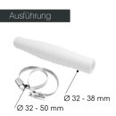 ABS Schlauchverbinder Set I ø 32-38 mm I mit 2 Schlauchschellen 32-50 mm I bm_206