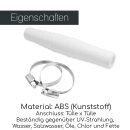 ABS Schlauchverbinder Set I ø 32-38 mm I mit 2 Schlauchschellen 32-50 mm I bm_206