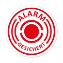 10er Aufkleber-Set Alarm-gesichert I innenklebend I &Oslash; 4 cm