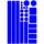 Reflektierendes Aufkleber Set - Kreise Rechtecke Quadrate in verschiedenen Größen - 24 Stück Blau - Leucht-Sticker - reflex_001