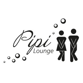 WC Tür-Aufkleber Pipi Lounge I schwarz