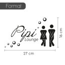 WC T&uuml;r-Aufkleber Pipi Lounge I schwarz