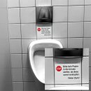 Urinal Toiletten-Aufkleber I Hinweis-Aufkleber für WC I 12 x 8 cm I neutraler Wand-Sticker für Gäste-WC I selbstklebender Fliesenaufkleber I hin717