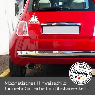 2x Magnetschild „Anfänger“ Für Auto – 20x6 Cm, Magnetisch, Für Fahranfänger
