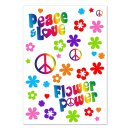 Aufkleber Set Flower-Power I kfz_262 I Peace and Love bunt