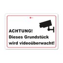 Warnschild I Achtung Video-Überwachung I Aluverbund-Schild I 30x20cm I hin_131