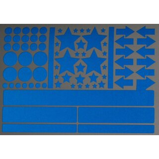 Reflektierendes Aufkleber Set - Sterne Kreise Pfeile Rechtecke x 78 - reflex_003