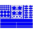 Reflektierendes Aufkleber Set - Sterne Kreise Pfeile Rechtecke x 78 - reflex_003