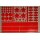 Reflektierendes Aufkleber Set - Sterne Kreise Pfeile Rechtecke - 78 Stück Rot Bogengröße: 30 x 20 cm - Leucht-Sticker - reflex_020