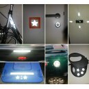 Reflektierendes Aufkleber Set - Sterne Kreise Pfeile Rechtecke - 78 Stück Silber/Weiß Reflexion Leucht-Sticker - reflex_021