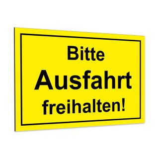 Hinweisschild I Bitte Ausfahrt freihalten I Aluverbund I 30x20cm I hin_042