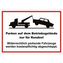 Hinweisschild | Parkplatz nur f&uuml;r Kunden | hin_003 | 30x20cm | 3mm Aluminium-Verbund | Warnschild Privat-Parkplatz Parken verboten