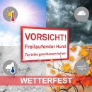 Hinweis-Schild "Vorsicht! Freilaufender Hund – Tor bitte geschlossen halten!" I 30 x 20 cm