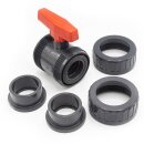 PVC-Kugelhahn I 16 mm I 1/4 Zoll I für Klebemuffen und Fittinge I Absperrhahn 2-Wege I PVC-Rohrverbinder 16 mm I Kugelschieber für Pool- und Teichbau I bm_164