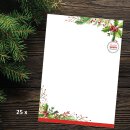 25er Set Briefpapier Merry Christmas I DIN A4