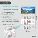 3-Monatskalender 2024 Berglandschaft I Wandkalender 3...