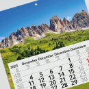 3-Monatskalender 2024 Berge I Wandkalender 3 Monate I 33 x 70 cm I mehrsprachig Jahresplaner mit Schieber I Mehrblatt-Kalender I tr_170
