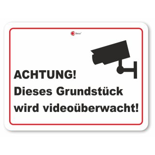 XL-Warnschild I Achtung Video-&Uuml;berwachung I Aluverbund-Schild I 40 x 30 cm I hin_417