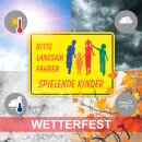 XL Warnschild I Bitte langsam fahren I Aluverbund-Schild I 40 x 30 cm I hin_111