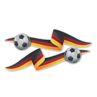 Aufkleber 2er Set Deutschland Fahne Fu&szlig;ball Fan-Artikel