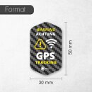 iSecur 4er GPS Tracking Aufkleber Set I 3 x 5 cm I Warning GPS-Gesichert I außenklebend wetterfest I hin_833