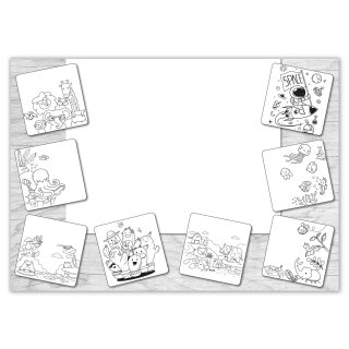Ausmal-Set I verspielt Tiere