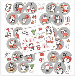Pinguin - Aufkleber Set