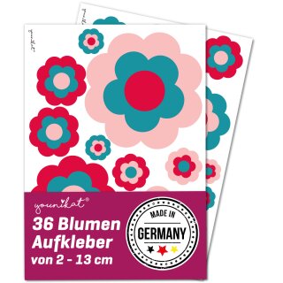 Prilblume Rosa-Blau-Rot