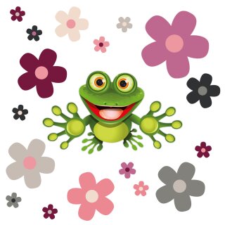Blumen rosa mit Frosch